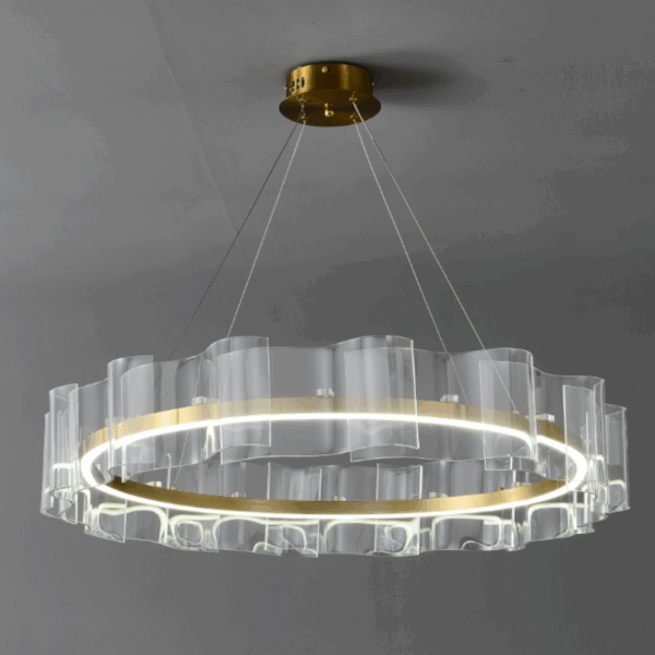 D100CM Silicone Wave Acrylic Pendant Light - 图片 5