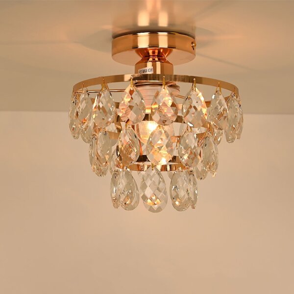 D30cm Crystal Gold Black Ceiling Lamp - 图片 5