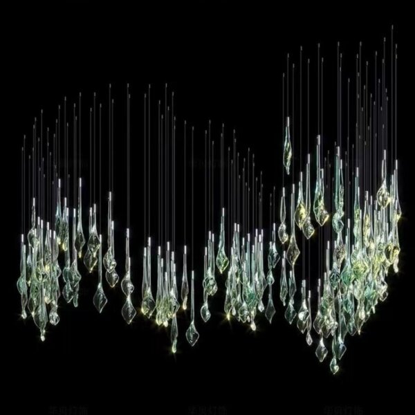 Gold Green Custom Glass Chandelier - 图片 5