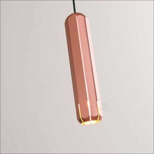 H30CM Linear Tube Rose Gold Gray Pendant Lamp - 图片 5