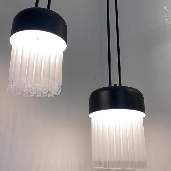 H183CM Black Hardware Glass Pendant Lamp - 图片 5