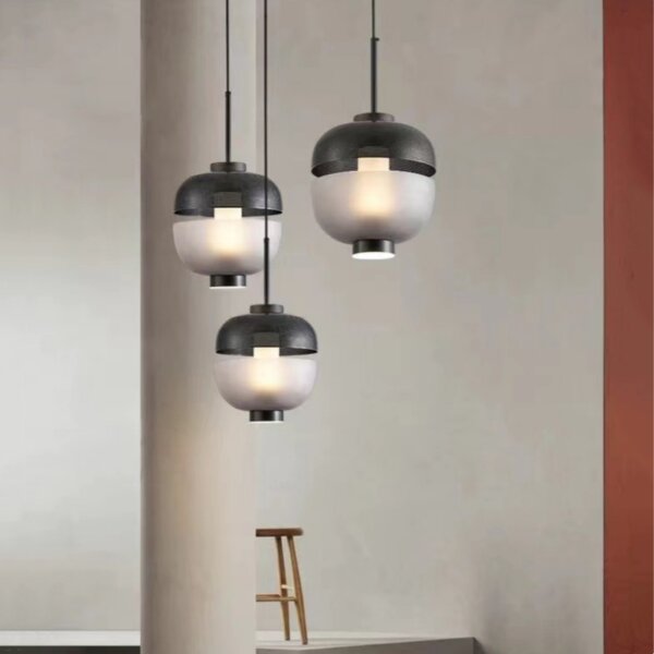 D24CM Glass Ball Black Pendant Lamp - 图片 5