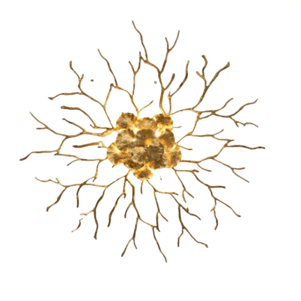 Gold Leaf Flower Branch LED Chandelier - 图片 6