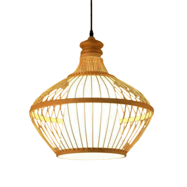 E27/E26 Bamboo Woven Lantern Pendant Light - 图片 6