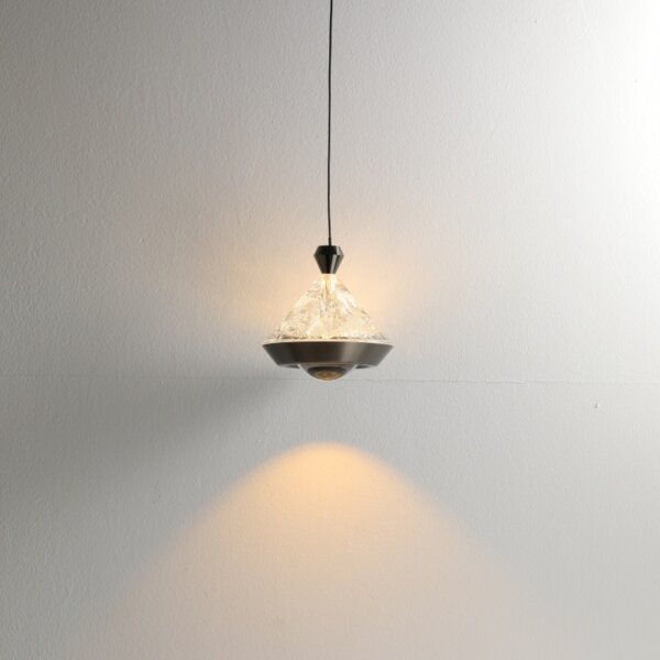 D12cm Conical Golden Black Pendant Lamp - 图片 6