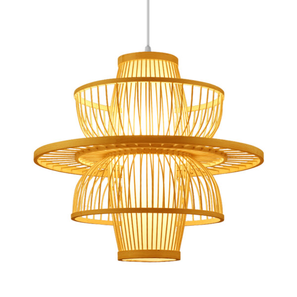 E26/E27 Farmhouse Wood Pendant Lamp - 图片 5