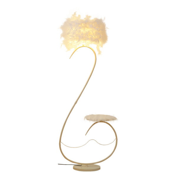 H160CM S-Shaped Colorful Feather LED Floor Light - 图片 6