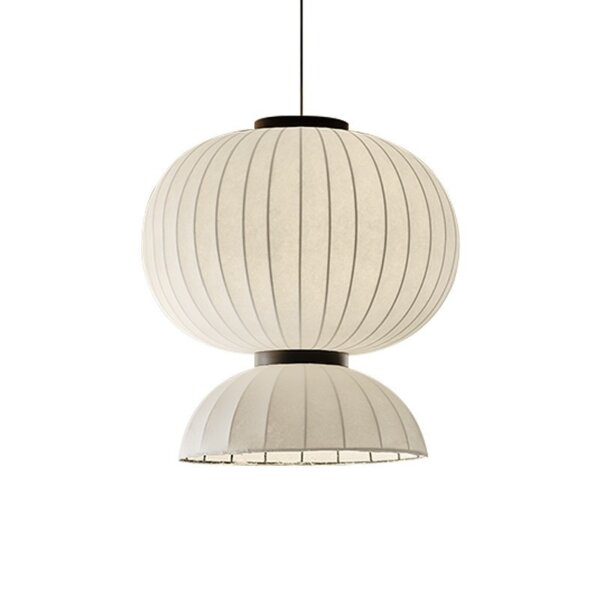 D50cm Bubble White Silk Pendant Light - 图片 5