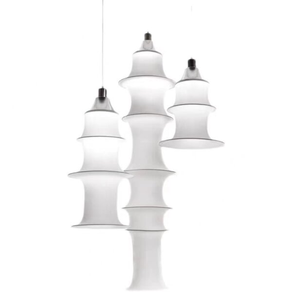H100cm Bamboo Silk Pendant Light - 图片 6