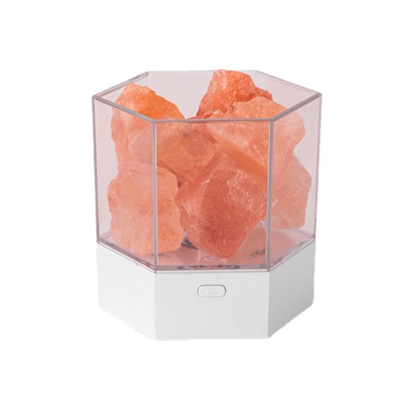 H10cm USB Pink Salt Stone Table Light - 图片 5