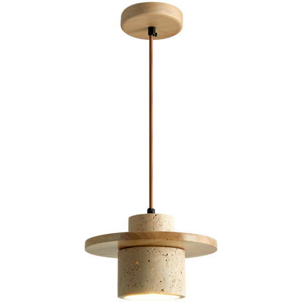 E27/E26 Yellow Caver Stone Pendant Light - 图片 6