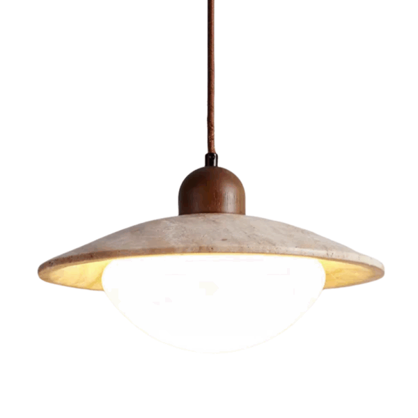 D25cm Travertine Stone Pendant Lamp - 图片 6