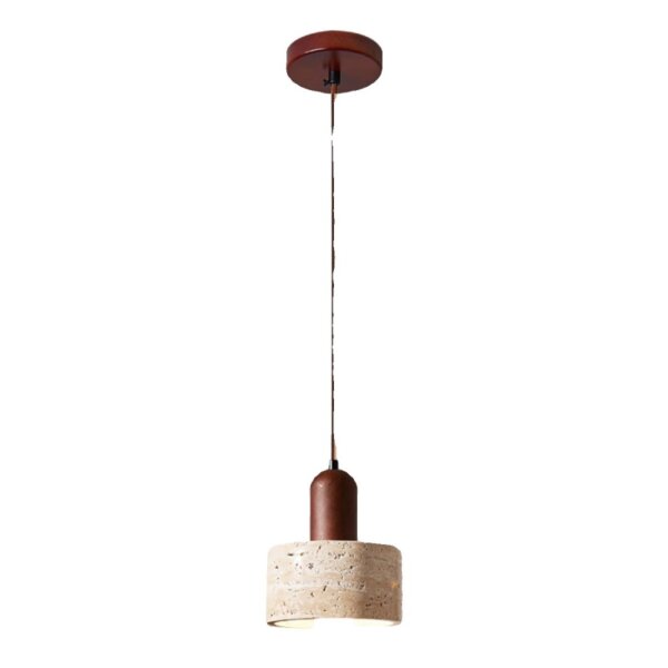 H16cm Yellow Travertine LED Pendant Lamp - 图片 7