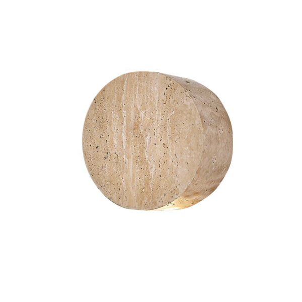 D10cm Yellow Travertine Round LED Wall Light - 图片 6