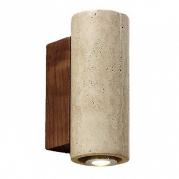 H16cm Wood Stone LED Wall Light - 图片 6