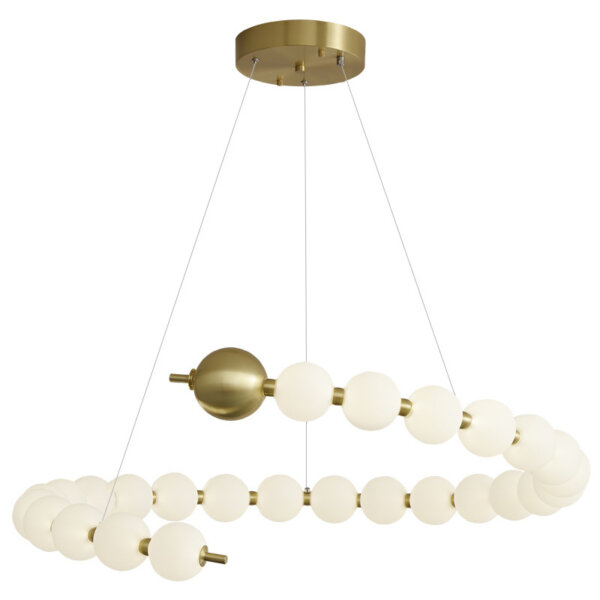 15-30 Heads PE Ball Copper Pendant Light - 图片 6
