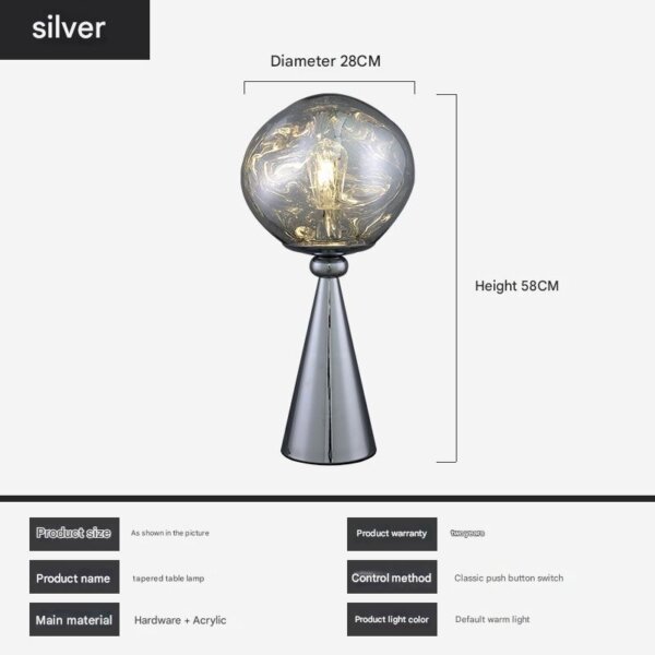 8W Iron Acrylic Lava Table Lamp - 图片 6