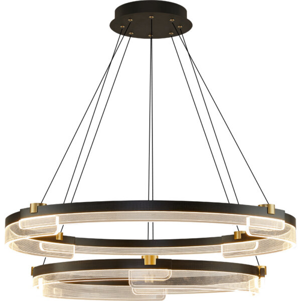 D100CM Round Acrylic Black LED Pendant Light - 图片 6