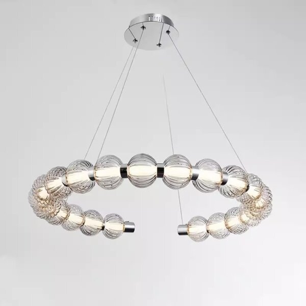 Aluminum Black Glass Round Pendant Lamp - 图片 6