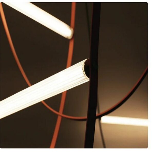 Brown Leather Belt Iron Pendant Light - 图片 3