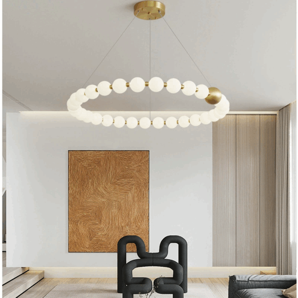 10-32 Heads PE Ball Gold Pendant Lamp - 图片 6