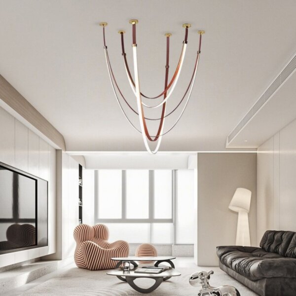 Leather Silicone Linear Pendant Light - 图片 6