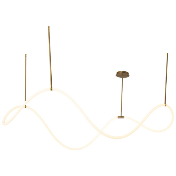 Gold White S-shaped Line Pendant Lamp - 图片 6