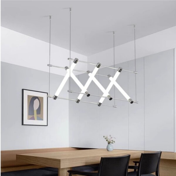 Sliver Gold Glass Tube Pendant Light - 图片 6