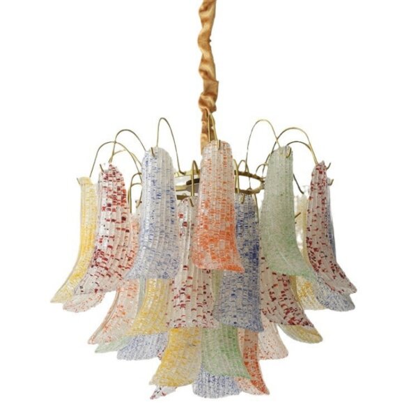 E14/E12 Iron Colorful Glass Pendant Lamp - 图片 6