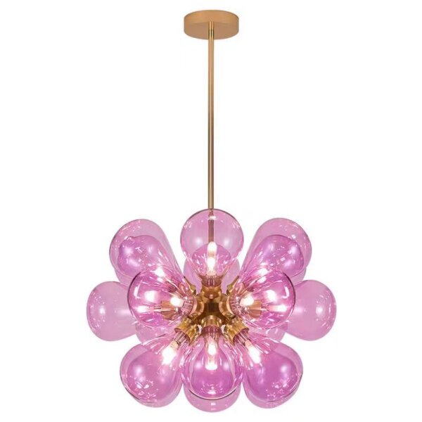 18 Heads Iron Glass Pendant Lamp - 图片 6