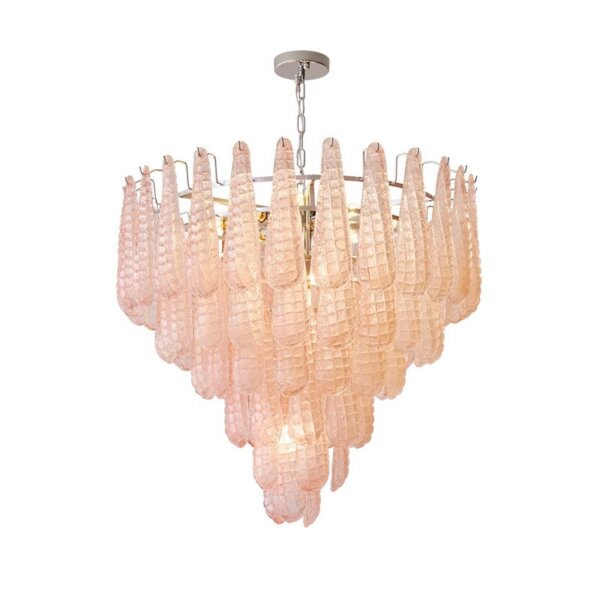E14/E12 Transparent Pink Glass Pendant Lamp - 图片 6