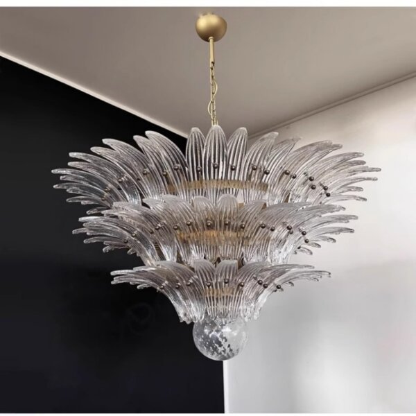 Amber Clear Pink White Glass Pendant Lamp - 图片 6