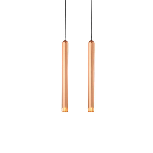 H30CM Linear Tube Rose Gold Gray Pendant Lamp - 图片 6