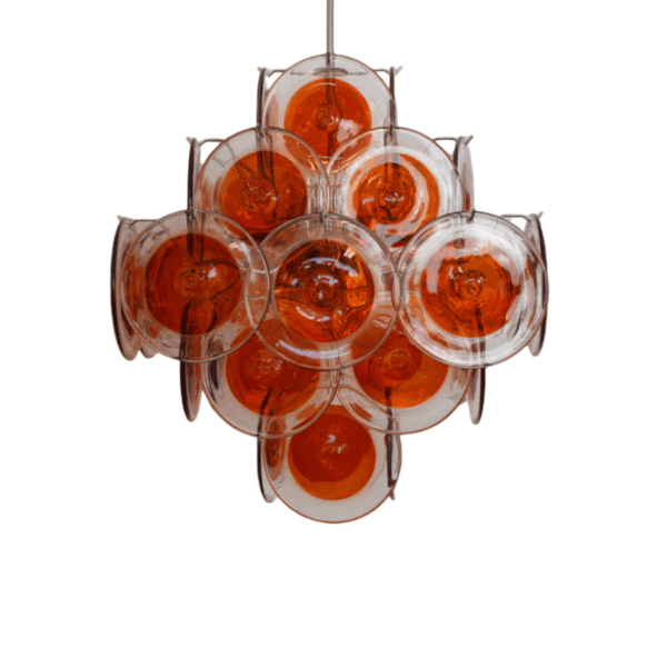 6 Heads Red Clear Glass Iron Pendant Lamp - 图片 6