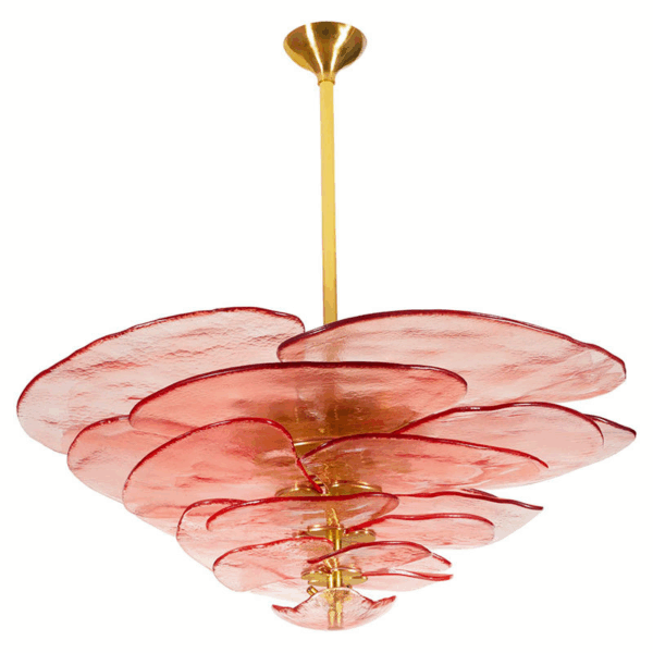 E14 Amber Pink Glass Pendant Light - 图片 6
