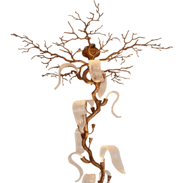 Metal Solid Chandelier Brass Copper Bronze Light Ceiling Decor Tree Branch - 图片 6