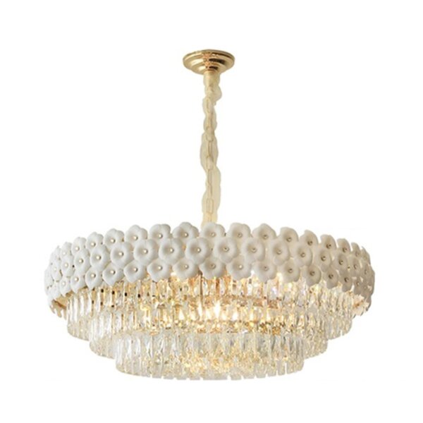 E14 Iron Ceramic Crystal Pendant Lamp - 图片 6