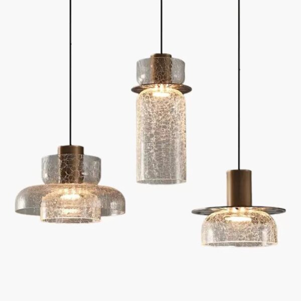 H12CM Cracked Glass Pendant Light - 图片 6