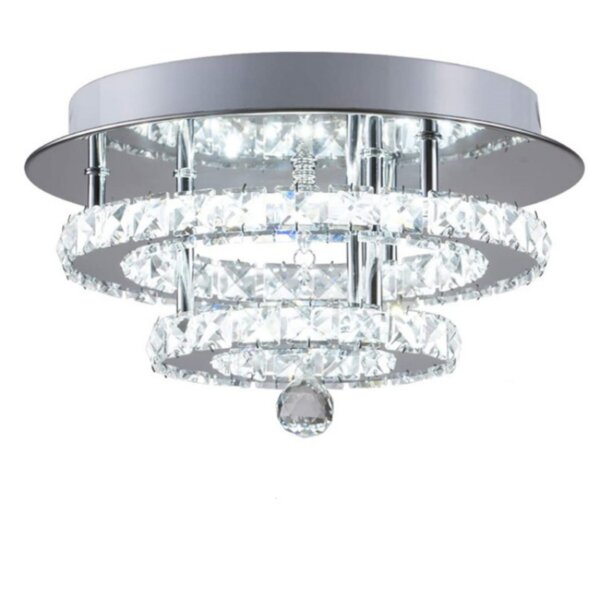Round Stainless Steel Crystal Ceiling Lamp - 图片 6