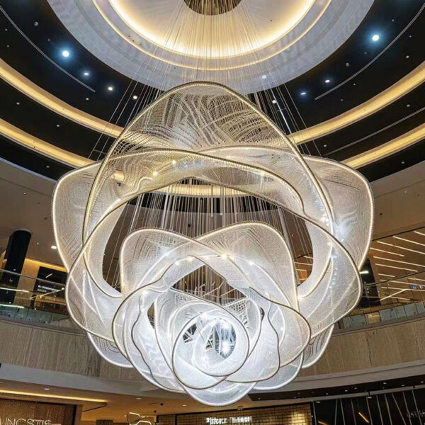Petal Ribbon Custom Glass Chandelier - 图片 5