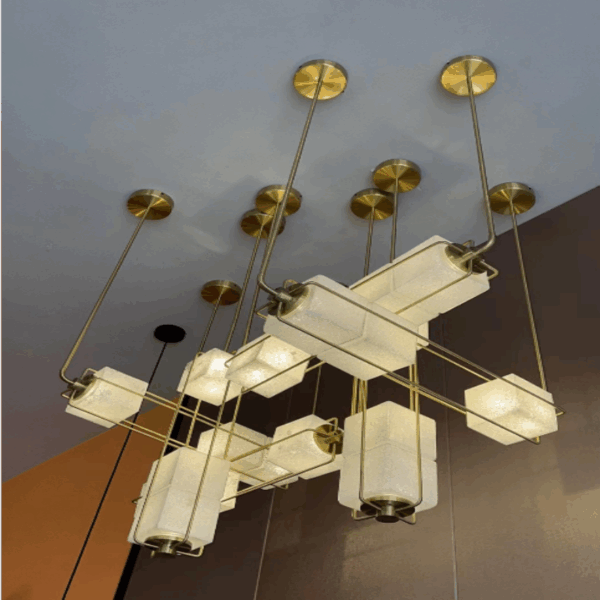 Golden Black Magic Cube Glass LED Pendant Light - 图片 6