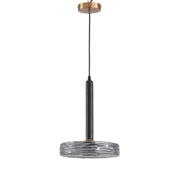 D25CM Smoke Gray Glass Pendant Lamp - 图片 6