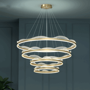 D120CM Golden Wave Acrylic Pendant Light