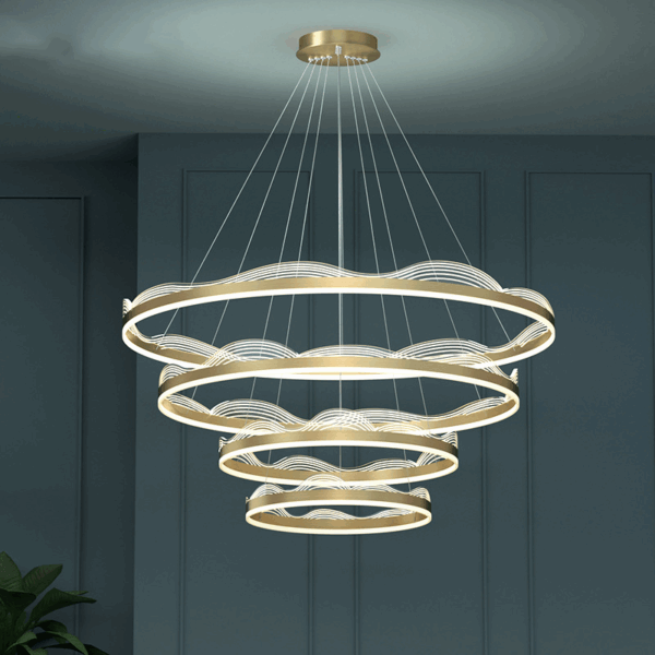 D120CM Golden Wave Acrylic Pendant Light