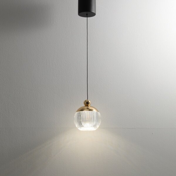 H14cm Retro Acrylic Ball Pendant Light - 图片 7