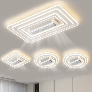 Iron Acrylic Remote Control Ceiling Fan Light
