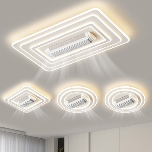 Iron Acrylic Remote Control Ceiling Fan Light