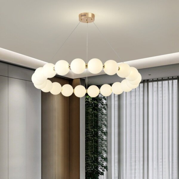 13-58 Heads White Ball Pendant Lamp - 图片 3