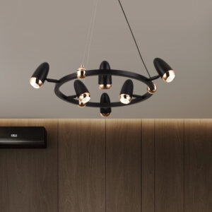 6/8/10 Heads Black Iron Pendant Light