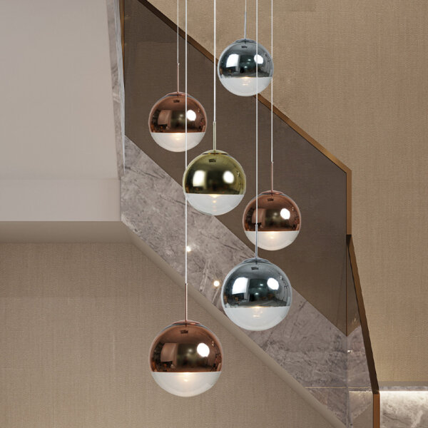 E27/E26 Bubble Ball Glass Pendant Lamp - 图片 3